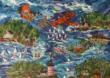 "This is Maine" - current work being tweaked by Sandra Chase Morrissey. "This is Maine" - current work being tweaked by Sandra Chase Morrissey.