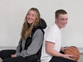 Siblings Tatum, left, and Tyson French lead their respective BRHS basketball teams in points scored. CANDI JONETH/Boothbay Register