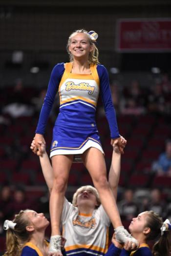 Olivia Rittall (top), Maddie Andreasen, Titan Lewis and Abby Babineau (base, from left). Courtesy of Michele Barter. 