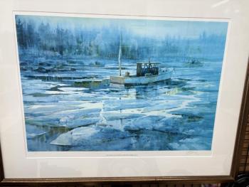 Carlton Plummer - "Ice Flow at Little River" - litho, pencil - signed and numbered proof by artist. Carlton Plummer - "Ice Flow at Little River" - litho, pencil - signed and numbered proof by artist.