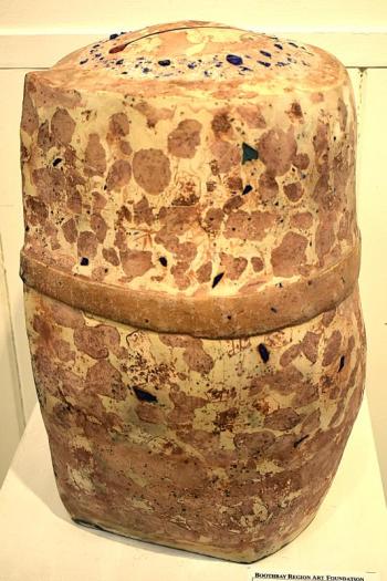 "Sacrificed" - recycled fiber clays, glass stains - Catherine Gibson.