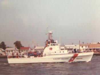 Coast Guard cutter Point Batan going out on a rescue. Courtesy of Ira Machon
