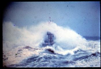 Coast Guard cutter Point Batan in rough seas. Courtesy of Ira Machon