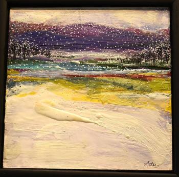 "Fairytale Snow Scene" - encaustic - Debra Arter.