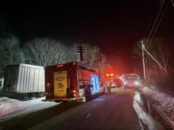 Boothbay’s Rescue truck provides fire operations support and scene lighting. Courtesy of Mark Sullivan Boothbay’s Rescue truck providing fire operations. Courtesy of Mark Sullivan support and scene lighting.
