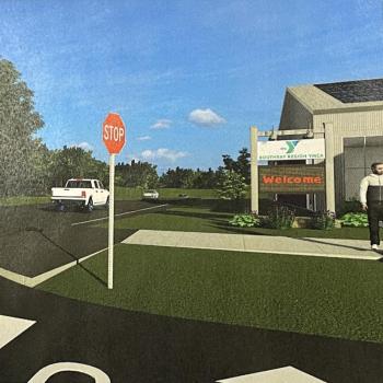 A rendering of the proposed YMCA sign presented to the selectboard. 