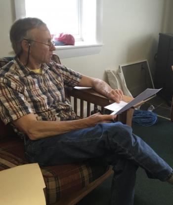 Pilot and Wiscasset Municipal Airport Advisory Committee member Steve Williams takes part in a past meeting of the committee. File photo 