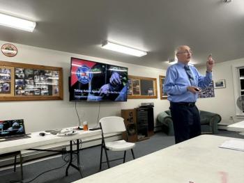 Instructor Steve Bunker leading the cancer awareness training. Courtesy of Mark Sullivan