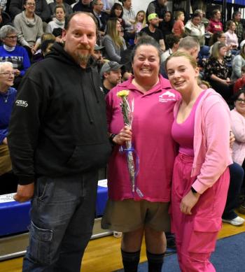 Hannah Hills with her parents, Michael and Heather Hills. FRITZ FREUDENBERGER/Boothbay Register