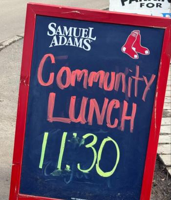 Community Lunch sign
