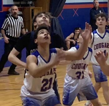 Boothbay and Great Salt Bay battled Feb. 5 in a tight contest for most of the game until the Eagles pulled away in the fourth quarter for a 28-19 win in the southern conference championship game. BILL PEARSON/Boothbay Register BRES