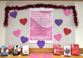 A Valentine's Day poster created by BRHS's Student Health Advisory Board outlines the do's and dont's of a healthy relationship. Courtesy of Leanne Burnham