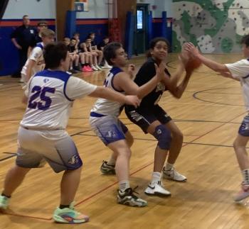 The Boothbay Wildcats struggled to score points Feb. 5 in a tightly contested Busline League Southern Conference Championship game versus Great Salt Bay in Damariscotta. BILL PEARSON/Boothbay Register bres