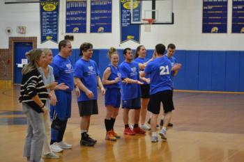 Blue team introductions. KEVIN BURNHAM/Boothbay Register