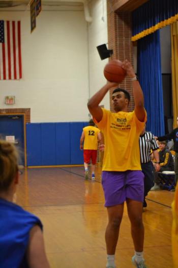 Luke Morley takes a 3-pointer. KEVIN BURNHAM/Boothbay Register