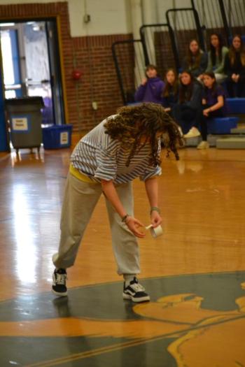 Abbie Clark marks the "Huck-a-Hawk" target. KEVIN BURNHAM/Boothbay Register