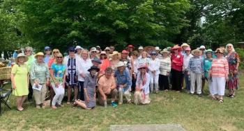 Garden Club members in the Boothbay Memorial Garden. Courtesy photo