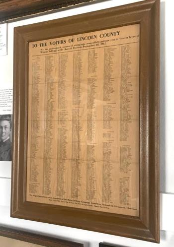 A 1917 petition signed by local women showing support for a suffrage referendum. ISABELLE CURTIS/Boothbay Register