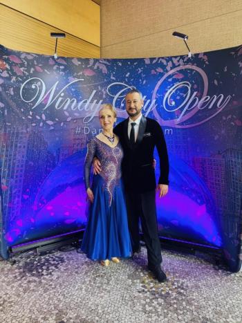 Alina Blakesley and dance partner Krisztian Timar at the Chicago competition.Courtesy of Alina Blakesley