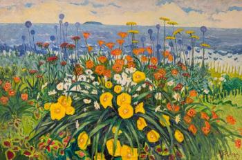 Andrea Peters' "Oceanfront Garden" is among the work that can satisfy, even for just minutes, the longing for spring in your heart. Courtesy of Gleason Fine Art