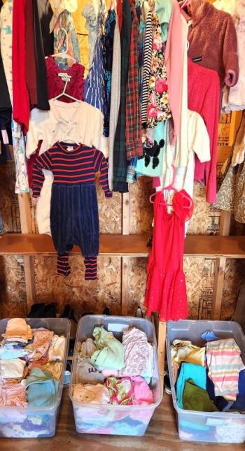 New donations for young children recently arrived at the Clothing Closet. Betsy Dunton photo