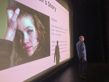 Studio B’s Peter Bruun at the January Elisif’s Story event at The Waldo Theatre. Courtesy of Peter Bruun 