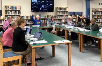 The Community School District School Committee votes on the FY26 budget. FRITZ FREUDENBERGER/Boothbay Register