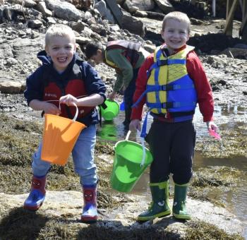 Griffin Climo, left, and Phalan Browne enjoying the day. FRITZ FREUDENBERGER/Boothbay Register