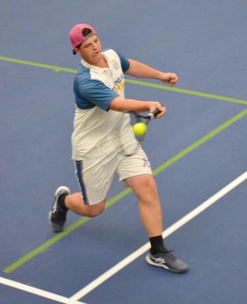 Griffin Yereance in action against Mountain Valley. KEVIN BURNHAM/Boothbay Register