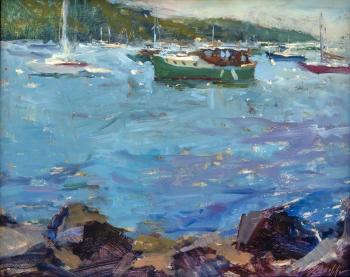 "Little Green Boat" by Roberta Goschke, oil, 11” x 14." Courtesy of Ann Scanlan "Little Green Boat" by Roberta Goschke, oil, 11” x 14." Courtesy of Ann Scanlan