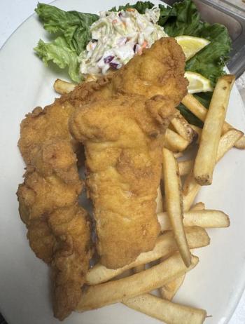 Fish and chips at Mine Oyster. Ralph Smith photo Fish and chips at Mine Oyster. Ralph Smith photo