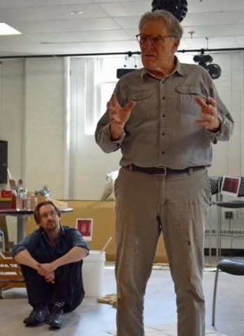 A scene from the Boothbay Summer Theater production of "RED" with Al D'Andrea, forefront, and Tristan Rolfe. Courtesy of Margit Ahlin