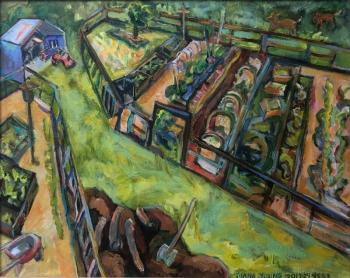 Diana Young painting in tempra. Courtesy of Gold/Smith Gallery