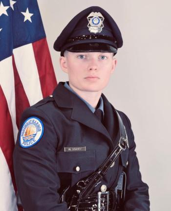 Makenzi Strout rejoins the Boothbay Harbor Police Department as a full-time officer after graduating from the police academy. Courtesy photo.