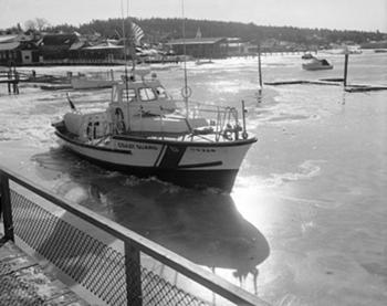 On patrol in Boothbay Harbor. Courtesy of BRHS