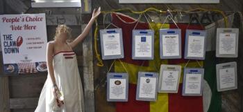 The People's Choice voting wall. LISA KRISTOFF/Boothbay Register