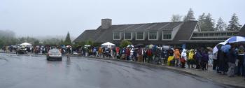 A large crowd turned up for the event despite the rain. FRITZ FREUDENBERGER/Boothbay Register