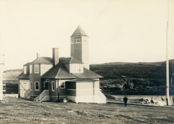The first station here was built on Damariscove Island in 1897. Courtesy of BRHS