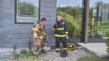 Firefighters at Bigelow Laboratory on July 15. Courtesy of Mark Sullivan
