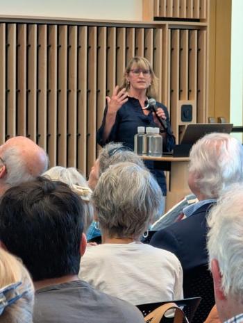 BLOS President and CEO Deborah Bronk. CANDI JONETH/Boothbay Register Whales in the Forecast: Using 21st Century Tools to Understand an Endangered Species.