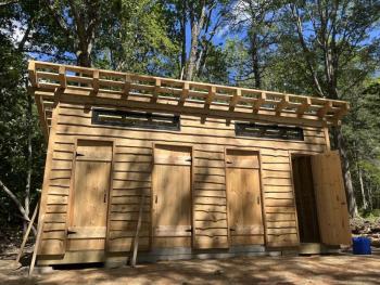 Hearty Roots' privy palace. Riley Stevenson photo
