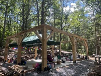 Hearty Roots' pavilion frame. Riley Stevenson photo