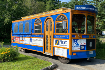 On July 16, the Boothbay Harbor Region Chamber of Commerce will be holding a special "Jail & Bail" fundraiser for maintenance of the trolley. Courtesy photo