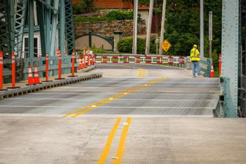 The Southport swing bridge went out of alignment July 5, causing a closure for repairs. Mike Leonard photo.