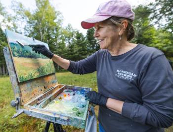 Artist Nora West was recently awarded a Plein Air: Maine Observed Awards for "Mountain Magic."
