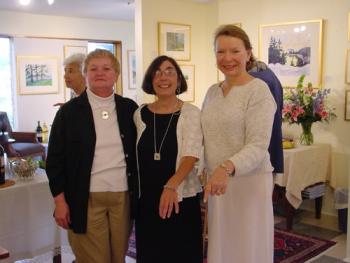 Artist Andrea Peters, center, and friends showing off (Christine Peters) jewelry. Courtesy of Andrew Gleason
