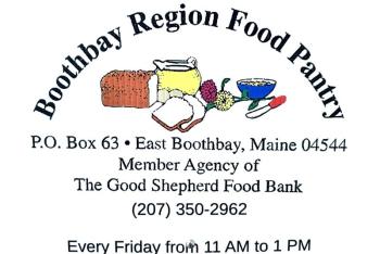 Boothbay Region Food Pantry sign