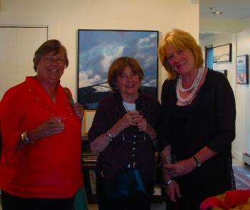 From left: Carol Jessen, Helen St. Clair and Dinny Kerr at Gleason Fine Art. Courtesy of Andrew Gleason