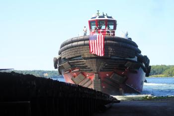 Gerard McAllister rolls into the Damariscotta River. STEVE EDWARDS/Boothbay Register