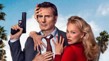 Liam Neeson and Pamela Anderson star in "The Naked Gun" opening at Harbor Theater Sept. 5. Courtesy of the venue
